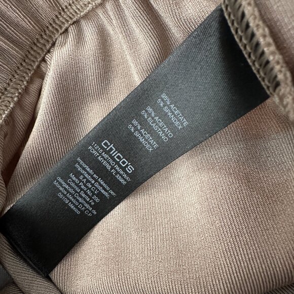 Chico's Travelers Straight Leg Pull On Slinky Pants 1 Short MEDIUM Beige - Picture 4 of 6